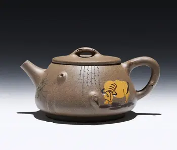 Ceainic Yixing Handmade Verde Secțiunea Noroi Piatra Vopsite Vase De Ceai Chinezesc Yixing Teaware Ceainice Drinkware Full Manual