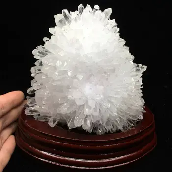 1200g Naturale cluster alb cristal Mineral probe de decor acasă vindecare+stand