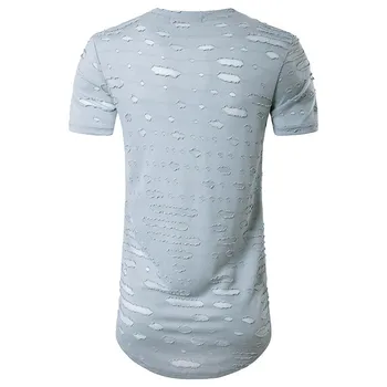 6125-2017 Vara Noi Lycra cu Bumbac de Imprimare de Moda Slim cu Maneci Scurte T-Shirt pentru Bărbați Gât Rotund cu Maneci Scurte T-Shirt