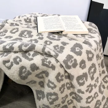 Confortabil Pătură Moale Leopard Carouri Arunca Pături Elegant Fuzzy Pufoase Din Microfibra Tricotate Termică Cuverturi Elegante Pentru Pat, Canapea, Canapea