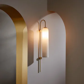 Luxul Modern de Sticlă de Perete Sconces Noptiera Dormitor Camera de zi LED Lămpi de Perete Tub de Sticlă Interioară corp de Iluminat Lumina de Perete Nordic