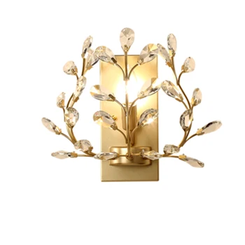 American Lumina de Aur de Lux Cristal de Fier Creative Living Noptiera Coridor LED E14 Negru Lampă de Perete