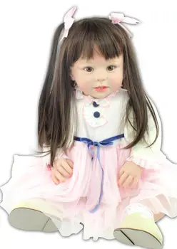 New sosire 70cm 28inch Handmade Baby Girl Papusa Moale din Silicon de Vinil Realiste de Simulare Drăguț Cel Mai bun Tovarăș de joacă Cadou pentru Ziua de nastere