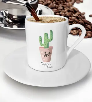 Personalizate Este Cactus Design cafea turcească Fincanı-5