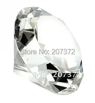 Transport Gratuit. 50Pcs/lot,Personaliza Clar 80mm Cristal Diamant Rotund Prespapier Cu 2d Inel Pentru Petrecerea de Nunta de Decorare Cadouri