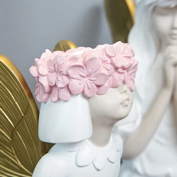 Acasă Decor Sculptura Zână Floare Statuie Living Display Ornamente Creative Aranjament Floral Fata Frumoasa Artware