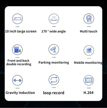 Mass-Media de Streaming drum cu Două Oglinzi Retrovizoare Tahograf 10 Inch Touch HD Recorder Imagine Inversă Mat Viziune de Noapte Accesorii Auto
