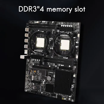 X58 Dual-Channel Placa de baza L5520 CPUx2 DDR3X4 1066 Memorie M. 2 NVME PCIE X16 Joc pe Calculator Desktop Placa de baza
