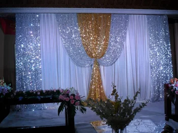 Nunta 3mx6m fondul de Nunta aranjament Nunta de aur etapă de fundal cortina scena de fundal