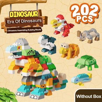 202Pcs Dimensiuni Mari Blocuri Construi Dinozaur Modelare Jucării DIY Puzzle Educativ pentru Copii Copilarie Jucării Cărămizi Cadouri
