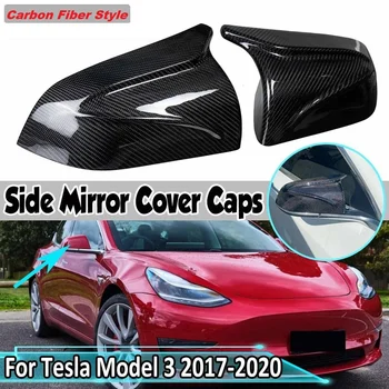 2 buc Fibra de Carbon Stil Auto Oglinda retrovizoare Laterală Acoperă Înlocuirea Directă Capac pentru Tesla Model 3 2017-2020