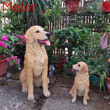 Manual Artificiale Câine Model Sculptura Acasă Living Terasă Vilă Garden Decor Creativ Golden Retriever Ornamente