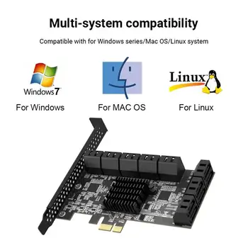 SATA, PCIE 1X Adaptor 16 Porturi PCIE X1 X4 X8 X16 la 6Gbps SATA 3.0 Interfață Rata Riser Card de Expansiune pentru Desktop PC