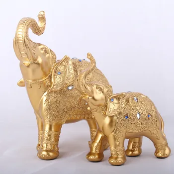 Europa Rășină Thai Elephant Ornamente Meserii Acasă Decor Figurine Creative Model În Miniatură Cadouri De Nunta Mama Si Fiul Elefant