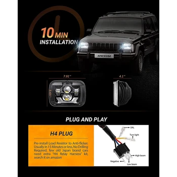85W PUNCT Luminos Anti-Orbire H6054 5X7 7X6 Faruri cu LED-uri,DRL Semnalizare Hi/Low Sigilate fază pentru Jeep XJ Ford, GMC