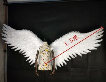 Alb mare pană de înger aripa model de adult pista lenjerie arată fotografiere elemente de recuzită festival aripa partid pentru Halloween-ul de Ziua copilului