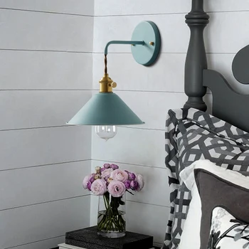 Nordic lumini de perete creative living modern scări culoar dormitor noptieră macaron mici umbrelă neagră lampă de perete