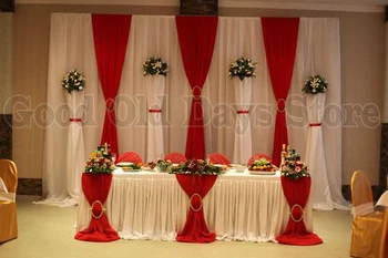 Red&White Nunta fundal de fundal Etapă cortina Nunta Draperii swags