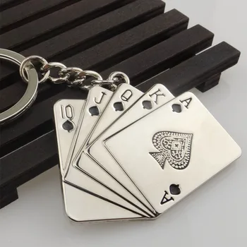TRANSPORT GRATUIT PRIN DHL 100buc/lot 2019 Metal Royal Flush Drept Carte de Poker Brelocuri Poker Brelocuri Personalizate LOGO-ul de Cadouri