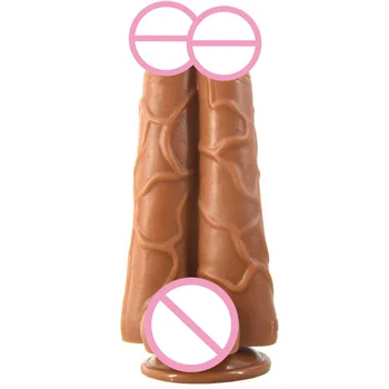 NNSX Realist Dublu Dildo cu ventuza Sexs Masturbari Sex Produsele Femeie Vibrator pentru Gay 18 Dildosex Jucărie Bunuri pentru Adulți