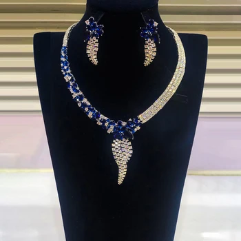 GODKI Flori de Lux Colier Cercei Set Bijuterii Pentru Femei de Nunta de Lux, Plin de Zircon Cubic Dubai Set de Bijuterii de Mireasă 2020