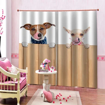 Noul Design 3D Cortina Câini Imprimare Foto Perdele Pentru Copii Living Dormitor Scurtă de Moda, Decor Acasă Draperii, Cortina
