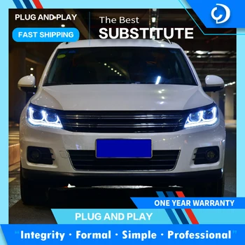Styling auto Faruri pentru Volkswagen Tiguan LED-uri Faruri 2010-2012 Lampă de Cap DRL Semnal Proiector Lentilă Accesorii Auto