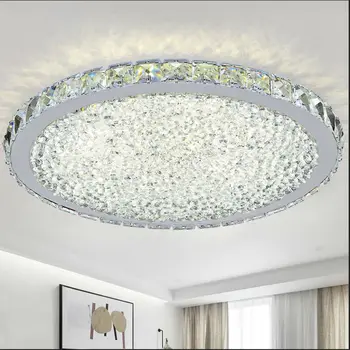 Modern Circulară Creative Lumina Plafon Simplu k9 Cristal Lampă Pentru Casa Living Dormitor Restaurant Cu Becuri LED 110v-260v