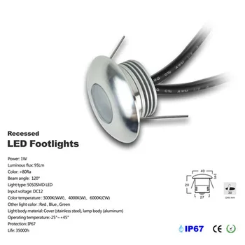 12pcs/lot 1W Mini-Terasa Etaj cu LED Scări Perete Încastrat LED-uri de Lumină Pas Lampa Impermeabil în aer liber DC12V LED Cale Lumini de Gradina