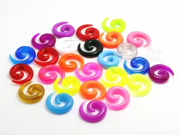 Transport gratuit body piercing bijuterii acrilice se amestecă 27 culori spirală ureche conica kituri ureche indicatoare de 2mm 3mm 4mm 5mm 6mm 8mm