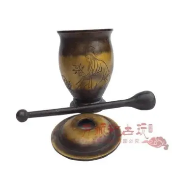 Elaborarea Chineză Colectie Vechi Sculptate Manual Din Alama Medicina De Artizanat Pot / Borcan