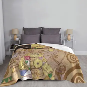 Gustav Klimt Freyas Decken Flanell Sommer Klassische Kunst Multifunktions Super Weiche Decke für Canapea Büro Bettdecke
