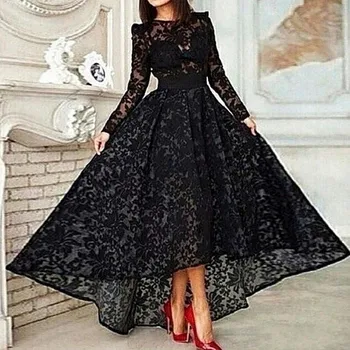 Elegant Personalizat Dantela Neagra cu maneci Lungi Sexy rochie de Bal halat de serată vestido de noiva 2018 mama de rochii de mireasa