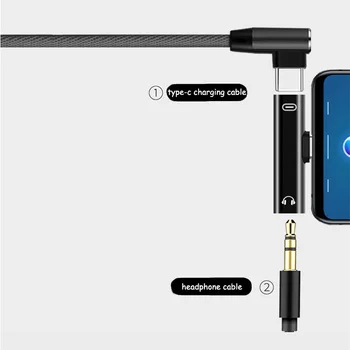 2 In 1 Tip C-3.5 mm Durabil Jack pentru Căști de Încărcare Convertor USB Tip-C Adaptor Audio