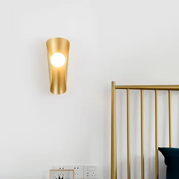 Nordic Negru Lampă de Perete camera de zi Dormitor Noptieră Lampa LED Simplu Strălucire în Sus Și în Jos de Lux de Lumină Lampă de Perete