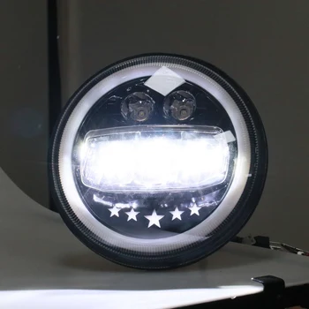 7 Inch LED Faruri 49W 32W Hi/Low Beam Rundă de 7 Inch Faruri Inel de Chihlimbar Angel Eye pentru Motocicleta Far 12V