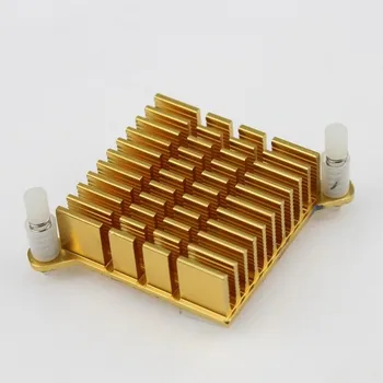 100BUC MULT 39mm x 39mm X 13mm Aur Aluminiu Cooler Radiator Pentru PC Chipset Northbridge Răcire