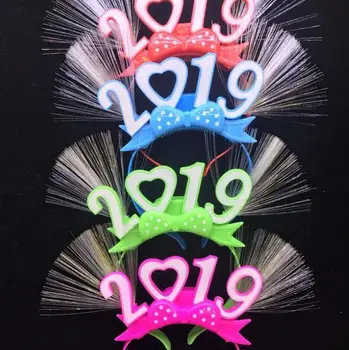 2019 An Nou Fericit LED Banda de Păr Hoop Flash de Lumină Luminescență de Craciun Petrecere de Halloween Consumabile LX4878