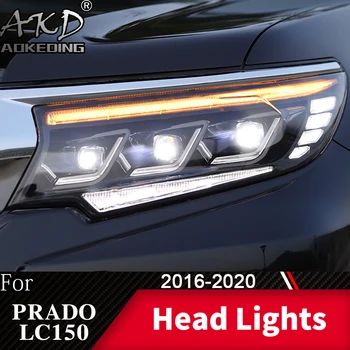 Styling auto Faruri pentru Prado LC150 Faruri LED 2016-2020 Lampă de Cap DRL H7 Semnalizare Proiector Lentilă Accesorii Auto