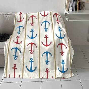 Ancoră Model Arunca Pătură de Canapea Crăciun Decor Cuvertură de pat Portabil Microfibra Flanel Pătură de Picnic