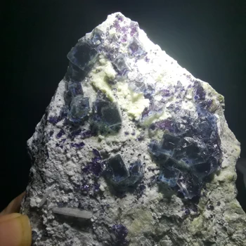 572.3 gNatural violet închis Fluorit Cristal Mineral energie de vindecare inel vena predare specimen casa de piatra decor de colectare