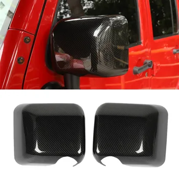 Pentru Jeep Wrangler JK perioada 2007-2017 2/4 Usi Oglinda Retrovizoare Shell Decor Capacul Ornamental ABS Fibra de Carbon Auto Exterioare Accesorii