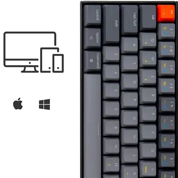 Keychron K12 G Wireless Bluetooth Tastatură Mecanică W/ Iluminare din spate Alb Gateron Hot-Swappable pentru Mac Windows
