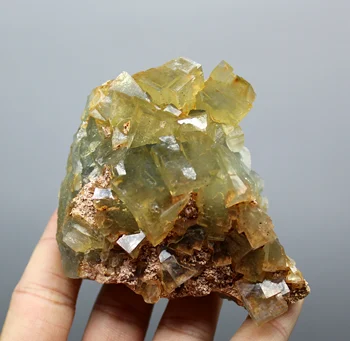 Noi minerale ! 317g Naturale galben fluorit Cluster specimene minerale Pietre și cristale de Vindecare de cristal