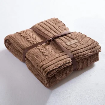 YIRUIO Brand Impleti Pătură de culoare Kaki, din Bumbac Alb-Amestec acrilic Cuvertură de pat de Acasă Covor Țară din america de Stil Super Canapea Confortabilă de Acoperire