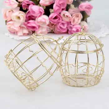 Nunta de aur Favoarea Cutie romantic European din fier forjat colivie nunta cutie de bomboane cutie de tinichea pentru Nunta LX8570