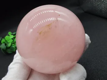 Naturale lustruit roz cristal de cuarț sfera minge feng shui avere glob de cristal decor