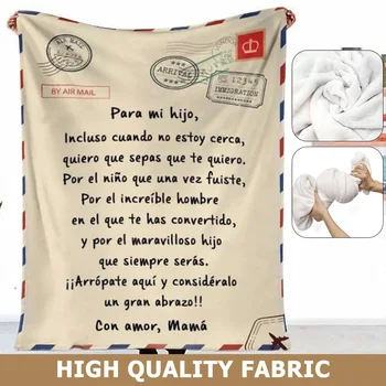 Premium Pătură pentru Fiica Mea și Fiul în limba spaniolă, franceză, olandeză Durabil de Înaltă Calitate, Confortabil pentru Textile Acasă Cadou Pătură Caldă