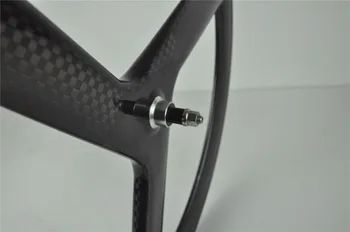 700C Carbon tri vorbit drum roți de biciclete roți din carbon plin tubulare cu fibra de carbon 3 spite