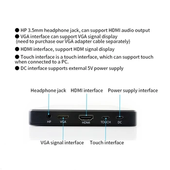 7-inch Pentru Raspberry Pi 4 Capacitiv IPS touch screen HDMI suport VGA intrare 1024 * 600 la 1920 * 1080